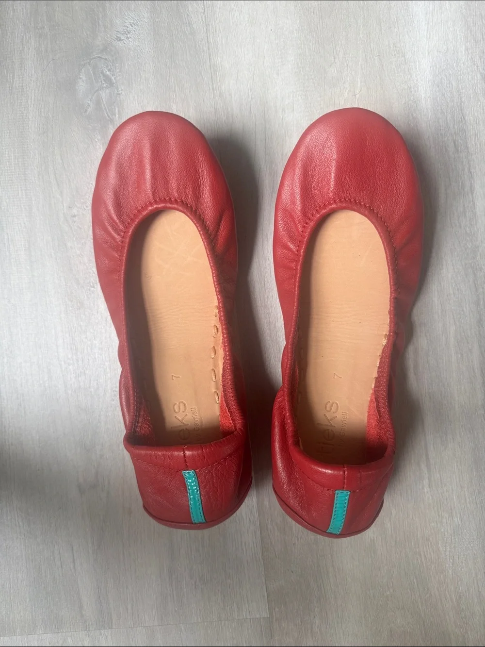 NWOT Tieks Red Leather Ballet Flats - Picture 1 of 2